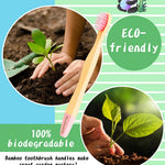 NUDUKO Kids Toothbrush Bamboo Toothbrushes 6 Pack - Organic Compostable Tooth Brush Wooden Baby Toddler Toothbrush, Eco-Friendly Natural Biodegradable Soft Bristle Toothbrush for Children