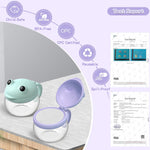 BeneLabel 2 Pack 12.3 Oz Snack Cups for Toddlers Spill Proof Food Grade Tritan Baby Snack Container with Cute Frog Lid and Handle PVC Free Kids Snack Catcher Fit for On-the-Go (Green & Purple)