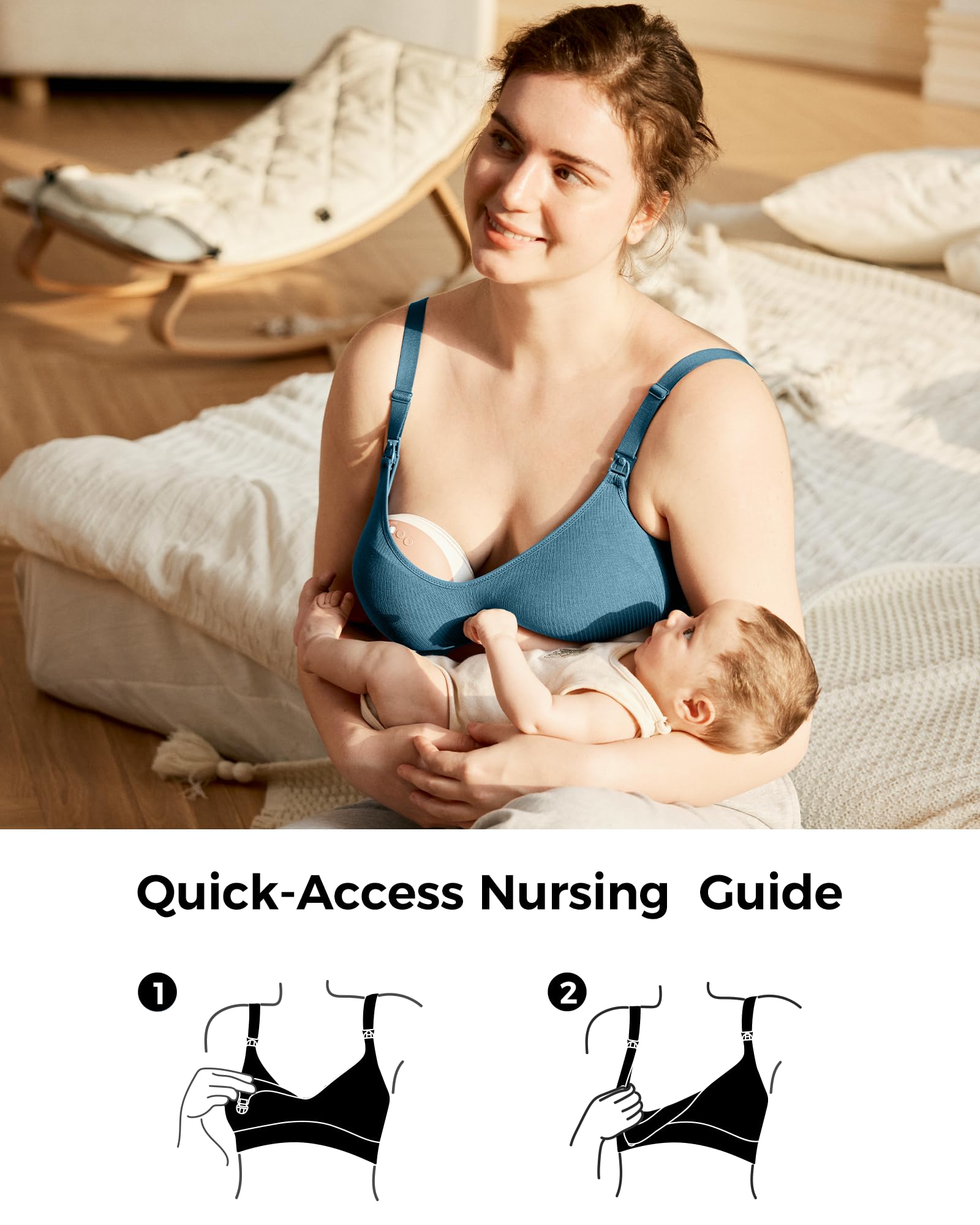 Momcozy Hands-Free Breast Pump Bra, Seamless Design, Wireless ...