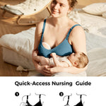 Momcozy Hands-Free Breast Pump Bra, Seamless Design, Wireless Support, Tencel™ Breathable Fabric, Fully Fixed Cups Black