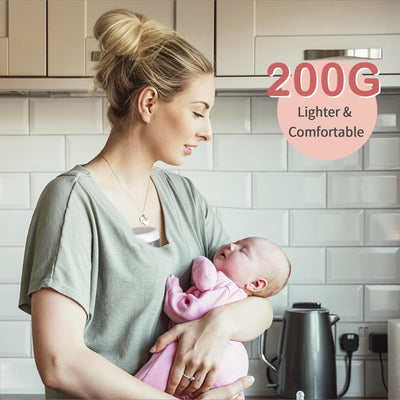 Saglve Wearable Breast Pump ABP-1506, Strong Suction Hand Free Double Electric Breast Pumps with 3 Modes & 9 Levels LED Display Portable Wearable Breastfeeding Pump for Office & Home, 21/24mm Flange