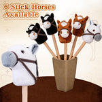 SZBAOLYZ 6-Piece Detachable Stick Horse, Hobby Horse Plush Toy, Kid-Safe Horse on a Stick for Party/Home/Store Decor & Play, Easy Assembly