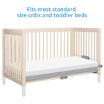 Dourxi Crib Mattress, Dual Sided Comfort Memory Foam Toddler Bed Mattress, Triple-Layer Breathable Premium Baby Mattress for Infant and Toddler w/Removable Outer Cover - White&Grey