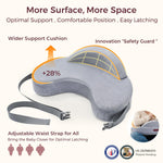 Momcozy Innovative Safety Guard Nursing Pillow - Firm & Springy Memory Foam - Stable, Ergonomic Support & Comfort - Wider Breastfeeding Cushion, Adjustable, Removable Cover, Baby Safety Certified