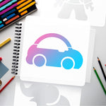 24PCS Stencils for Kids, 8 inches Large Stencils for Painting Crafts Reusable Stencil Washable Drawing Primary Shape Stencil Template for Paper Fabric Wall