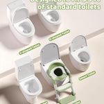 Wanchouse 3-in-1 Potty Training Seat & Training Toilet & Potty Chair, Height AdjustableToddler Toilet Seat for Kids, Foldable Potty Training Toilet with Splash Guard & Anti-Slip Steps (Green)