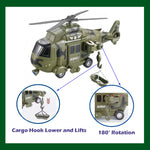 OCCAFY Military Helicopter Toy with Lights and Sound Sirens,Friction Powered Boys Army Toys,Rescue Vehicles Toys for Kids Aged 3 and Up,Best Toddler Kids Boys Gifts