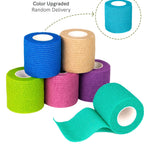 FriCARE Self Adhesive Bandage Wrap, Medical Tape in First Aid Kit, Cohesive Bandages for Wounds Sport Vet, FSA/HSA Eligible, 2 Inches X 5 Yards 6 Rolls, Rainbow