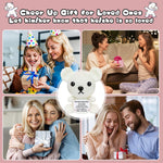 Emotional Support Crochet Polar Bear Plush Cute Positive Crochet Animals with Messages Small Handmade Cheer Up Gifts for Women Girls Sister Friends Birthday Stuffed You're Awesome Gift