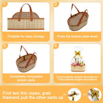 Mapaim Baskets for Gifts Empty Set of 4, Bamboo Woven Large Gift Basket with Wrap Bags, Pull Bows, Greeting Cards,Baskets for Gifts Empty Bulk for Birthday, Shower, Housewarming (Brown-Oval)