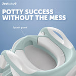 Jool Baby Potty Training Seat with 2 Step Ladder for Toddlers - Splash Guard, Adjustable Height (Aqua)