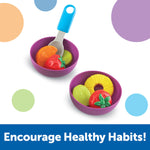Learning Resources New Sprouts Fresh Fruit Salad - Realistic Play Food for Toddlers 1-3, Preschool Learning Toys, Toddler Pretend Play Food for Kids Kitchen Sets, Plastic Fruit Toys, Toy Foods