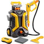 Kids Car Wash Toy Pressure Washer Playset with 1.3L Tank & Manual Pump Spray Gun, Outdoor Summer Water Toys for Toddlers, Portable Cleaning Pretend Play Gift for Boys Girls Ages 3+