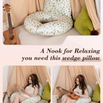 INSEN Wedge Pillow Set for Sleeping and After Surgery, Use for Acid Reflux, Reading and Relaxing, Headboard Pillow for Sitting in Bed