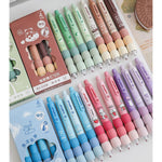 MOZXIRZ 4 Pcs Cute Gel Pens Aesthetic Retractable Pens Cartoon Soft Grip Pen 0.5mm Black Ink Pen Kawaii Office School Pens Supplies for Women Men (Pink Puppy)