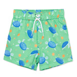 Little Me Clothes for Baby Boys' Turtle Swim Trunks, Green Turtle, 6-9 Month