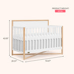 Dream On Me Owen 5-in-1 Convertible Full-Size Baby Crib in Vintage White Oak, GreenGuard Gold & BSA, Converts to Toddler, Day, & Full-Size Bed Non-Toxic Paint, Safe Sleep Environment