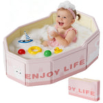Xynzanic Collapsible Baby Bathtub for Shower, Portable Foldable Toddler Bath Tub with Non-Slip Base, Compact Travel Essentials for Kids & Infants, Easy Storage in Small Spaces, Pink