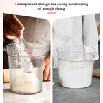 6QT NSF Food Storage Containers: 8 PCS [Food Grade][Hot&Cold Resistant] Commercial Clear Round Food Storage Containers with Scales Handles for Home Restaurant Kitchen Proof Dough(BPA FREE N)