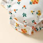 Toddler Baby Girl Summer Clothes Halter Floral Romper Dress Backless Outfits with Hat 9-12 Months White