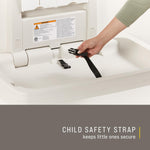 Rubbermaid Commercial Products Horizontal Baby Changing Station, Light Platinum, Wall-Mounted Fold-Down Diaper Change Table with Safety Straps for Restaurants/Hotels/Schools/Airports