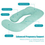 Cute Castle Pregnancy Pillows, Soft U-Shape Maternity Pillow with Removable Cover - Full Body Pillows for Adults Sleeping - Pregnancy Must Haves - Jumbo 57 Inch - Turquoise