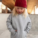 Lukivech Toddler Baby Boy Girl Hoodies Solid Color Long Sleeve Kangaroo Pocket Hooded Sweatshirt Top Fall Winter Clothes (Gray, 12-18 Months)
