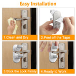 4-Pack Door Handle Baby Proof Lock – Child Proof Door Lever Lock for Kids Safety – Stops Toddler, Dog & Cat from Opening Doors – Easy One-Hand Adult Use, No-Drill Adhesive – Fits Home Bath/Kitchen