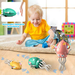 Magic Dancing Octopus Toy - Smart Obstacle-Dodging Robot with LED Light Show & Music, USB Rechargeable Tummy Time Squid Toy for Baby | Electric Crawling Octopus | Interactive Gift for Kids 3+ (Green)