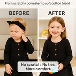 PATPAT Toddler Girl Long Sleeve Ribbed Knit Dress, Black, 6-9 Months, Holiday Outfit or Everyday Wear