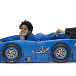 Delta Children Grand Prix Race Car Toddler-to-Twin Bed, Blue