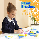YGDZ Kids Paint Brushes, 12 Pack Washable Painting Brushes for Toddlers Kids Early Learning Toys Foam Roller Sponge Arts Crafts Gift