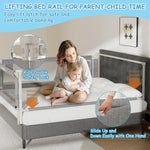 AquaVogue 3-Pack Bed Rails for Toddlers with Headboard Rod - Height Adjustable Baby Bed Rail Guard Specially Designed for Twin Size (74.8 x 74.8 x 39 Inch)