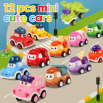 12 Pcs Pull Back Cars Set Toys for 1 2 3 Year Toddlers, Baby Car Toys for 6-12-18 Months, Construction Vehicle Racing Car Set, Baby Toys for 1 2 Year Old Boy, 1st Birthday Gift for 1 2 3 Year Old Boys