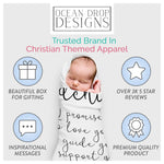 Ocean Drop Designs Muslin Swaddle Blankets - Baby Gifts for Boys & Girls - Gender Neutral Christian Newborn Gifts
