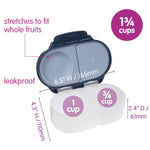 b.box Snack Box - Leakproof Mini Bento Box for Kids & Toddlers, 2 Compartment Snack Containers for Kids, Lunch Containers, Dishwasher Safe, BPA Free, PFAS Free, Ages 4m+, 1 3/4 Cup - Midnight