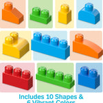 MEGA BLOKS First Builders Toddler Blocks Toys Set, Deluxe Building Bag with 150 Pieces and Storage, Creative Open-Ended Play, Blue, Ages 1+ Years (Amazon Exclusive)