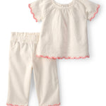 Carter's Girl 2-Piece Pant Set, Cream, 9M