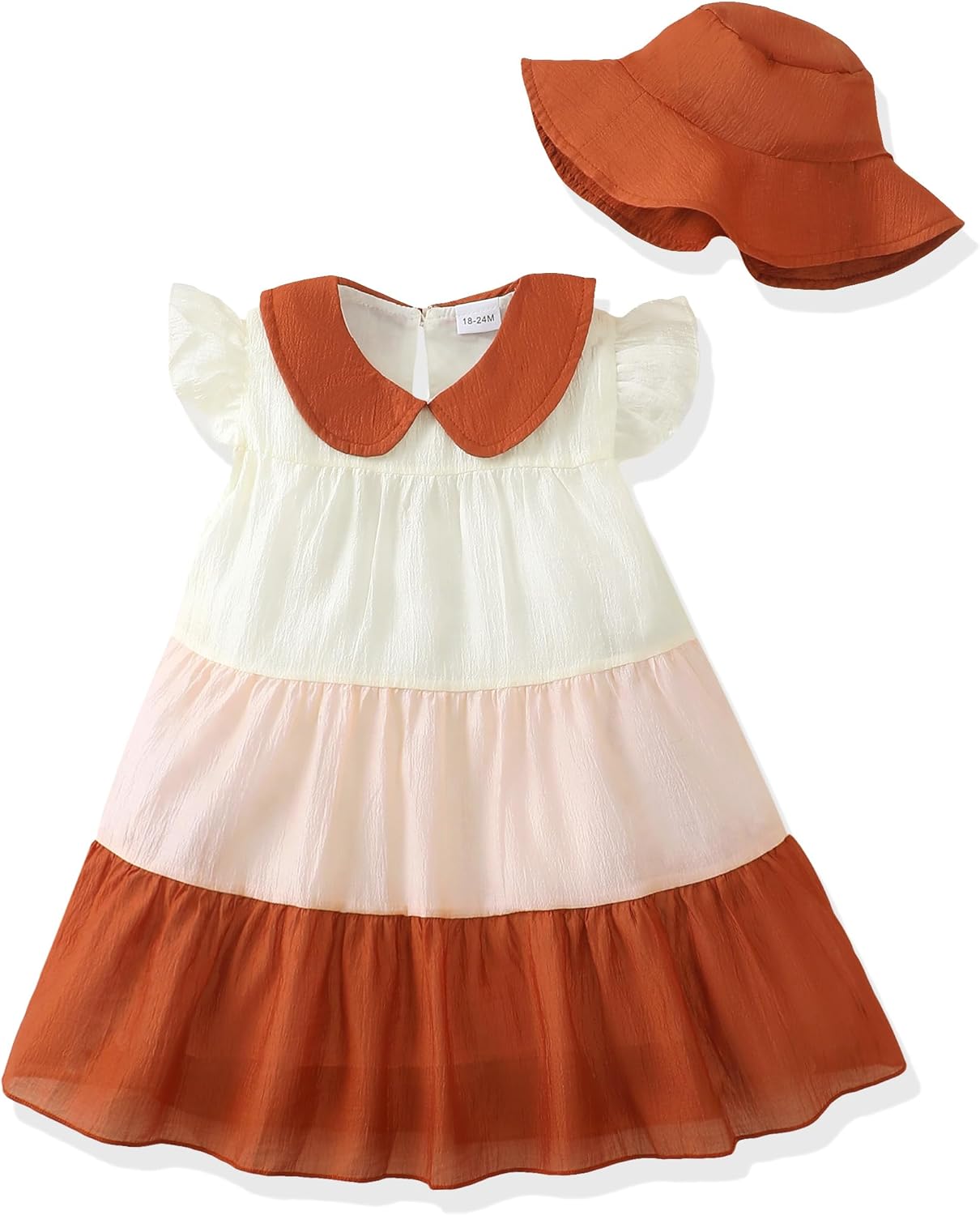 Renotemy Infant Baby Girl Dresses Toddler Girl Clothes Summer Cotton Linen Boho Smocked Sundress Gift for Girls with Hat