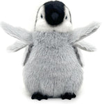Plush penguin toy with sound effects on a white background