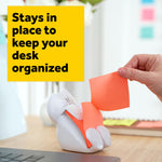 Post-it Dispenser, Sticky Note Holder, White Cat Design, Includes 45 Pop-Up Sheets of 3 in x 3 in Pink, Sticky Notes Holder for Desk, Classroom or Office Supplies