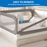 PNXDFC 3-Piece King Size Bed Rails for Toddlers, with Headboard Rod -Height Adjustable Baby' Safety Bed Rails Guard for King Size Bed(3Pack 78.7"x78.7"x74.8"-Gray)