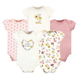 Hudson Baby Unisex Baby Cotton Bodysuits, Soft Painted Floral 5-Pack, 18-24 Months