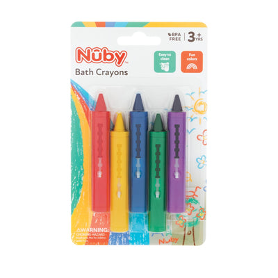 Nuby Bath Crayons for Kids - Washable, Vibrant Colors for Bathtime Drawing - 3+ Years - Kids Bath Toys and Essentials