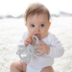 Dr. Brown's Flexees Teether, Gray Bunny, Soft 100% Silicone Baby Teether, BPA Free, 3m+, 1 Pack