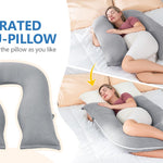INSEN Pregnancy Pillows, Detachable Body Pillow for Sleeping, Nurse & Relax, Multi-Use Pregnancy Pillows for Pregnant Women, Cooling Tencel-Grey