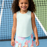 PATPAT Girls 2 Piece Tennis Skirt Set Size 7-8 Green Tank Tops and Tie Dye Skort Athletic Sets Sleeveless Shirts + High Waisted Pleated Skirt 2 Piece Outfits Girl Clothes Tennis Outfit Activewear