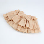 HOOLCHEAN Baby Girls Soft Cotton Gauze Ruffle Mini Skirt with Shorts (Khaki, L: 12-24 Months)