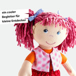 HABA Lilli-Lou 12" Soft Doll with Pink Hair in Pigtails, Blue Eyes & Embroidered Face, Machine Washable Baby Doll for Ages 18 Months+