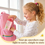 12oz Alpaca Kids Water Bottle, Cartoon Water Bottle for School, Pink Kids Insulated Bottles with Straw & Handle, Leak-Proof, BPA-free, Straw Lid, Stainless Steel for Travel Gift Cup for Girls(1pc)